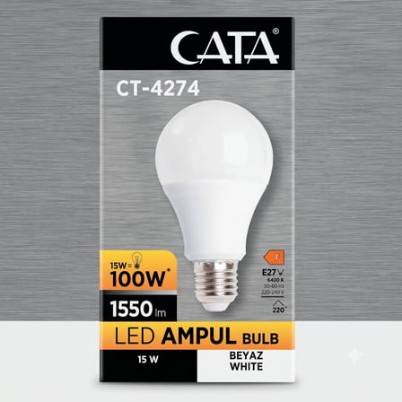 Cata E27 Duy LED Ampul (9 Watt ve 15 Watt) Beyaz Işık (6, Beyaz - 15 Watt)