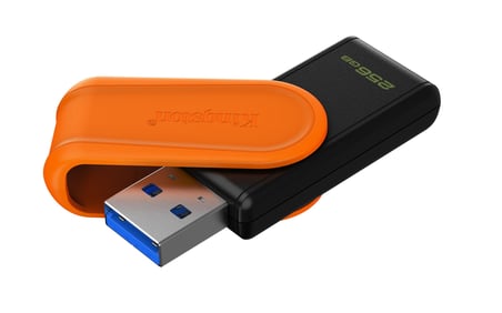 Kingston DataTraveler Exodia S USB Bellek - 256GB - USB 3.2 Gen 1 - USB Tip A - Siyah/Turuncu