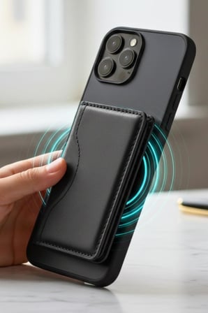 CONSTRAIN - MagSafe ile uyumlu Deri Kartlık Cüzdan - SİYAH