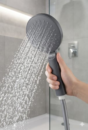 Smartizi Büyük Yuvarlak El Duş Başlığı - Kireç Karşıtı Silikon Nozullu Modern Banyo Başlığı