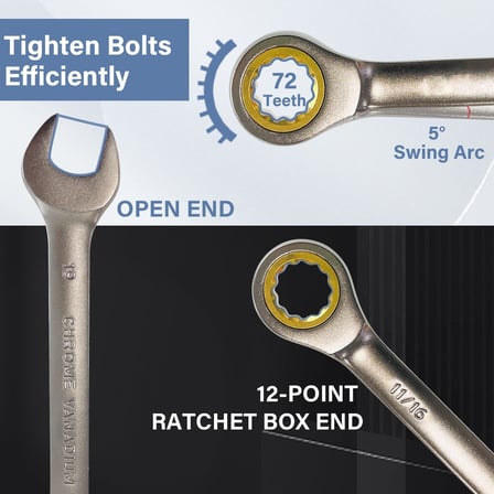 AEE® Professional 7 Parça Cırcırlı Kombine Açık Anahtar Seti | 72 Diş Ratchet Anahtar Takımı