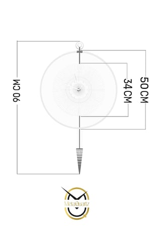 Lexroo MetaQuartz Aksesuar BlackBerry LAVİNYA - Chakra Dizayn - Metal Duvar Saati Sarı 50 x 90