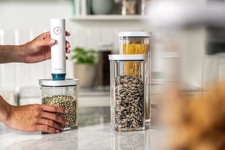 ZWILLING Fresh & Save Cube Vakumlu Saklama Kabı 3M, 21 Santimetre, Şeffaf Akdeniz Mavisi