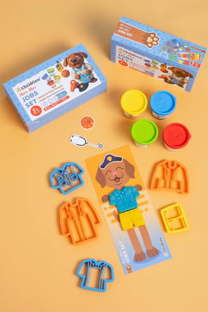 ChildGen Doğal Oyun Hamuru Sevimli Patiler - Meslekler Set