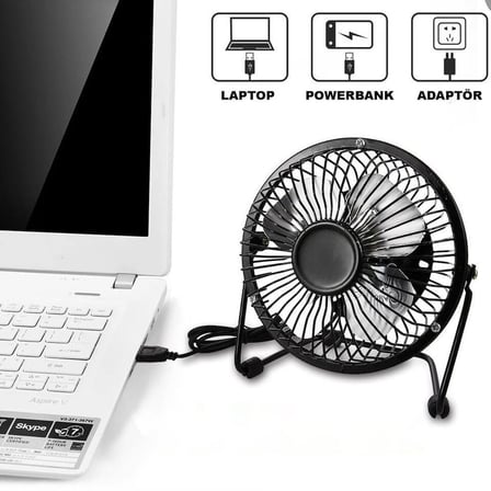 OBEV Masa Üstü USB Fan Soğutucu Vantilatör Klima - Metal Serinletici Mini Vantilatör - USB Girişli