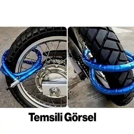 Korumalı Bisiklet Motosiklet Zincir Kilidi 100 cm Çelik Kilit Çap 5 mm Ø Hırsızlık Önleme 1 Adet