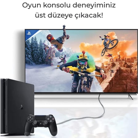 Bix NHD02 4K@60Hz Yüksek Hızlı HDMI & Ethernet Kablosu, 18Gbps Veri Aktarım Hızı, HDMI 2.0