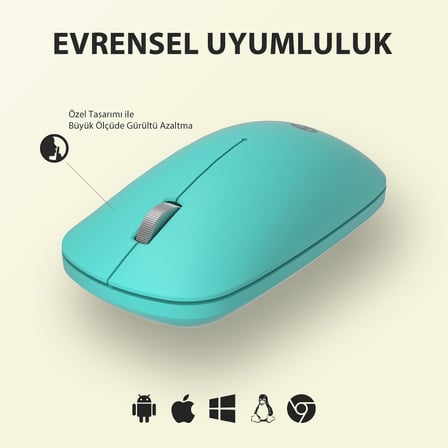 Lecoo WS214 Kablosuz 1200DPI 3 Tuşlu Sağ ve Sol Elle Kullanıma Uygun 10m Kullanım Mesafesi Yüksek