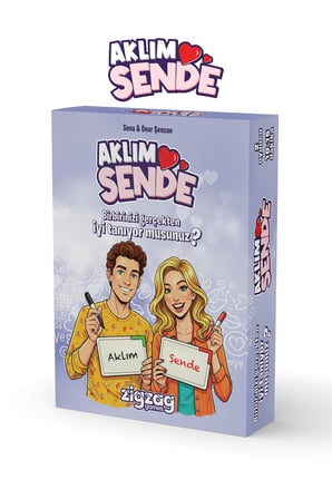 Aklım Sende, Çiftler için Eğlenceli Kart Oyunu, 2 Kişilik Aşk ve Uyum Testi Kart Oyunu Kutu Oyunu