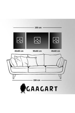 Gaagart 3Lü Kanvas Şık Salon Duvar Tablosu Modern Soyut Mavi Beyaz At, 30 X 40