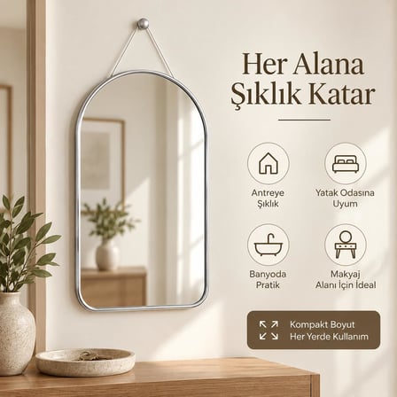 Deinhaus Askılı Duvar Aynası cm, İnce Çerçeve