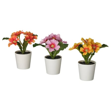 Ikea FEJKA Yapay Çuha Çiçeği Saksı Bitkisi, Karışık Renklerde, 6 cm, 3'lü Set, İç ve Dış Mekan