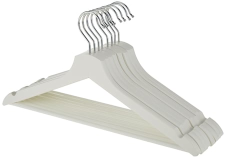 IKEA "Bumerang" ahşap elbise askısı, 8’li paket, masif ahşap, beyaz