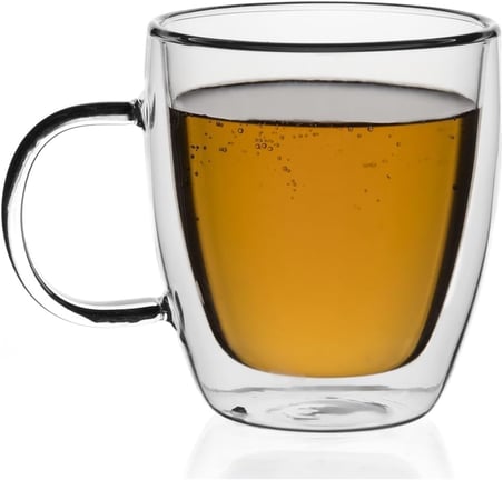 Orret Home 2 Adet 250 Ml Çift Cidarlı Kupa Bardak,Kahve,Çay Ve Bitki Çayı İçin Borosilikat Kupa