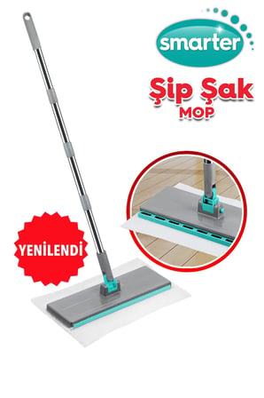 SMARTER Yeni Şip Şak Mop Otomatik El Değmeden Tüm Bezlerle Uyumlu Temizlik Seti Paspas