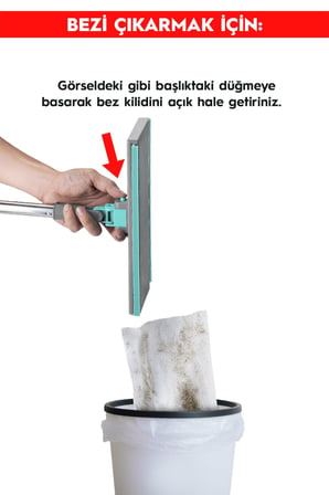 SMARTER Yeni Şip Şak Mop Otomatik El Değmeden Tüm Bezlerle Uyumlu Temizlik Seti Paspas