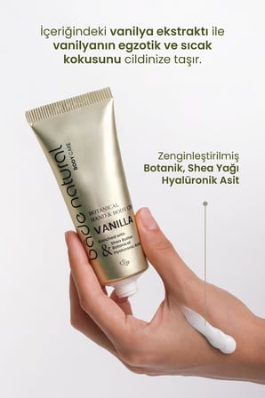 Bade Natural Vanilya Bitkisel El ve Vücut Kremi%100 Doğal ve Vegan 75ml