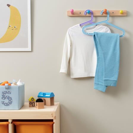 Ikea BAGIS çocuk elbise askısı, karışık pastel renkler, 24'lü set