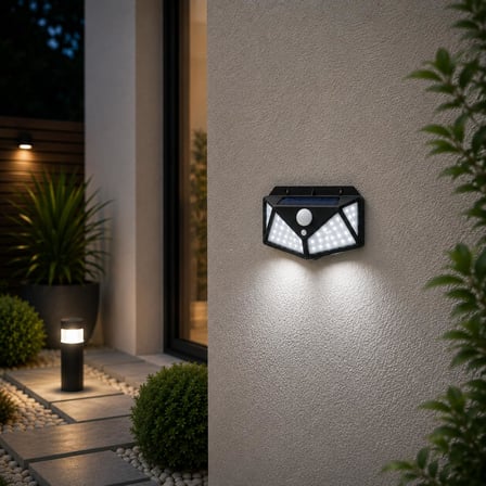 Orret Home Güneş Enerjili Solar LED Duvar Lambası, Hareket Sensörlü Bahçe Aydınlatma
