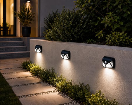 Orret Home Güneş Enerjili Solar LED Duvar Lambası, Hareket Sensörlü Bahçe Aydınlatma