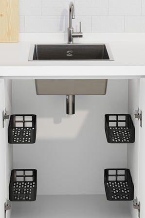 Deyhome EVO 2li Yapışkanlı Duvar Organizer Siyah Banyo Duş Rafı Seti Delme Gerektirmez Banyo