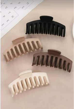 Mandal Toka Kadın Siyah Kahve Kadın Çocuk Mandal Toka (11CM) 4'lü Set