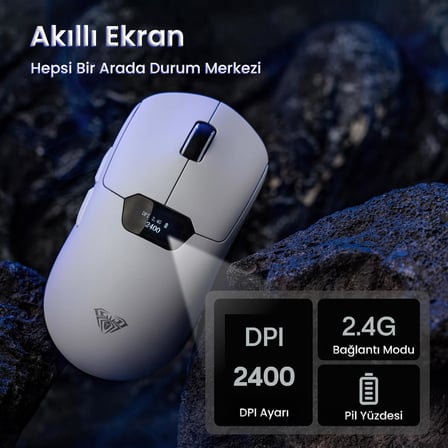 Aula SC390 PAW3311 Sensör 20000 DPI 1000Hz Kablolu ve Kablosuz Gaming Oyuncu Mouse Beyaz