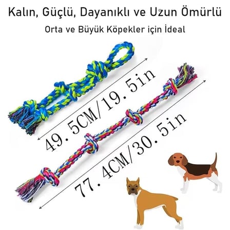 Valkyrie 2’li Büyük Boy Köpek Halat Oyuncağı Seti Isırma Çekiştirme Diş Kaşıma Eğitim İpi