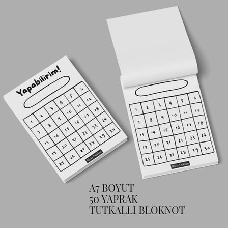 Minimal Plan 3lü Set, 3 adet A7 Boyut, Mini Tutkallı Bloknot, Not Kağıdı, Herbiri 50 Yaprak