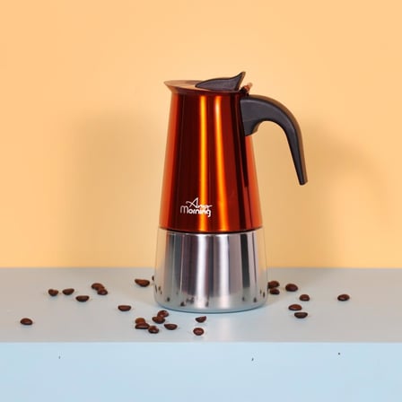Any Morning 300 ml Paslanmaz Çelik Moka Pot İndüksiyon Uyumlu Bakır Rengi FE001-6