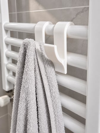 Lexroo Havlupan Askısı 2'li Set Delme Gerektirmeyen Pratik Havlu ve Kıyafet Askılığı Banyo