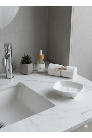 Lexroo ŞURA MUTFAK Seramik Sabunluk, Kati El Sabunluğu, Beyaz, Banyo ve Lavabo için