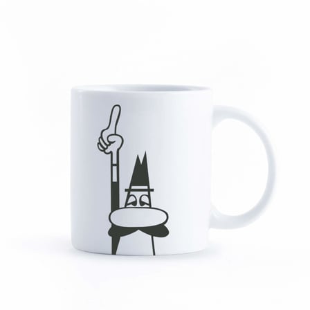 Bialetti - Kupa - Mug - 250mL - Bialetti İkonik Bıyıklı Adam Desenli - Porselen