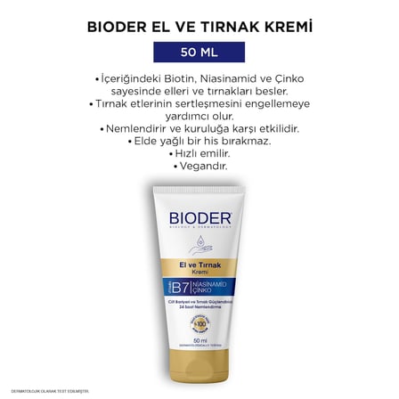 Bioder El ve Tırnak Bakım Kremi 50 ml