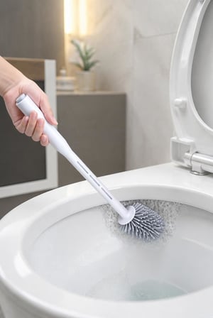 Busstier Hazneli Silikon WC Fırçası, Klozet Temizliği İçin Esnek Başlıklı Tuvalet Fırçası