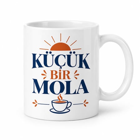 Lexroo Küçük Bir Mola Tasarımlı Porselen Kupa - MODEL 320
