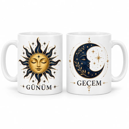 Lexroo Gün ve Gece 2'li Kupa Seti - MODEL 343
