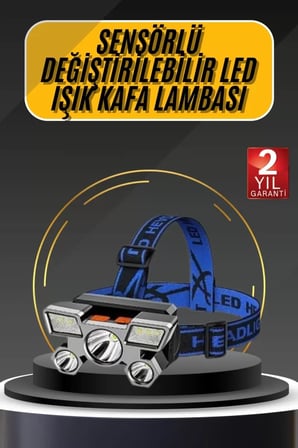 Lexroo Kafa Lambası 800 Lümen 4 Mod Yüksek Işık Flaşörlü Şarjlı Led Lamba