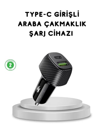 Lexroo 38w Araç Şarj Cihazı Type-c Pd Usb Hızlı Şarj Çift Port
