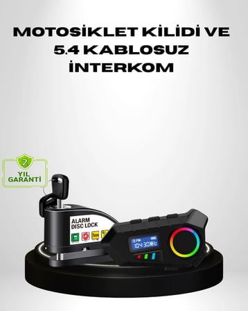 Lexroo Motosiklet ve Günlük Kullanım İçin Bluetooth Hoparlör ve Disk Kilidi Seti