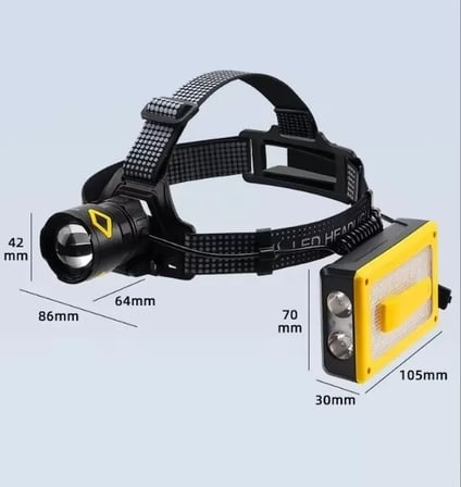 Lexroo F.b.ı Pro F-3003 Alüminyum Pm10-tg Led Type-c Powerbank Ve Solar Şarjlı Kamp Kafa Feneri