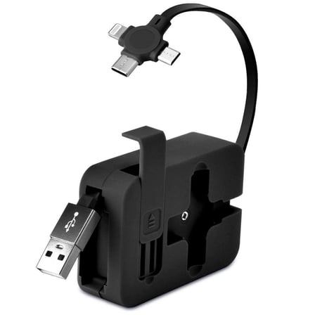 Lexroo Cep Tipi Telefon Tutuculu Makaralı Uzayıp Kısalabilen 3'ü 1 Arada Usb Şarj Kablosu Bx40