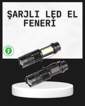 Lexroo Odak Ayarlı 2000 Lümen Şarjlı Led El Feneri