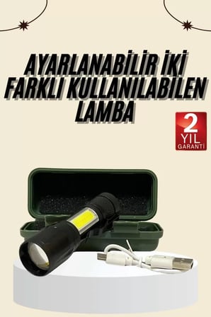 Lexroo Uzun Menzilli Şarjlı El Feneri Uzun Ömürlü Led Işık Lamba