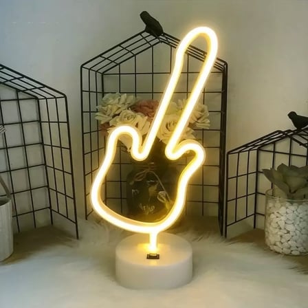 Lexroo Neon Gitar Masa Lambası Pil+usb