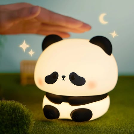 Lexroo Masum Oturan Panda Tasarımlı Gece Lambası - Dokunmatik - Şarjlı