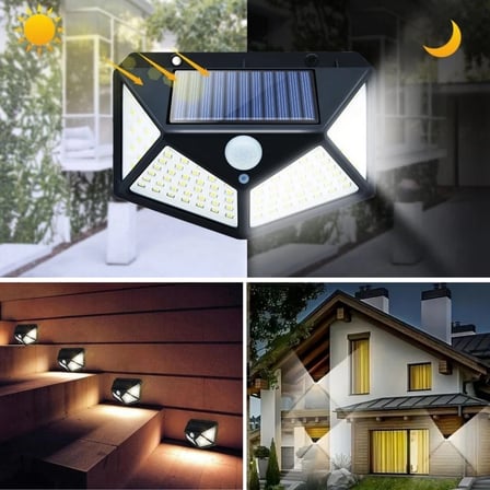 Lexroo 100 Ledli 3 Farklı Aydınlatma Ayarlı Solar Güneş Enerjili Hareket Sensörlü Bahçe Duvar