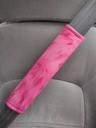 Lexroo Pembe Tie-Dye Desenli Emniyet Kemeri Pedi, Yumuşak Süngerli Kumaş, 26 cm, Universal, 2 Adet