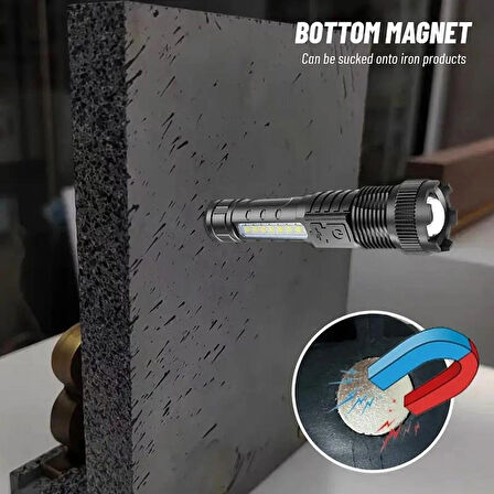 Profesyonel Ultra Güçlü Şarj Edilebilir El Feneri 14 cm
