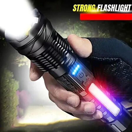 Profesyonel Ultra Güçlü Şarj Edilebilir El Feneri 17 cm